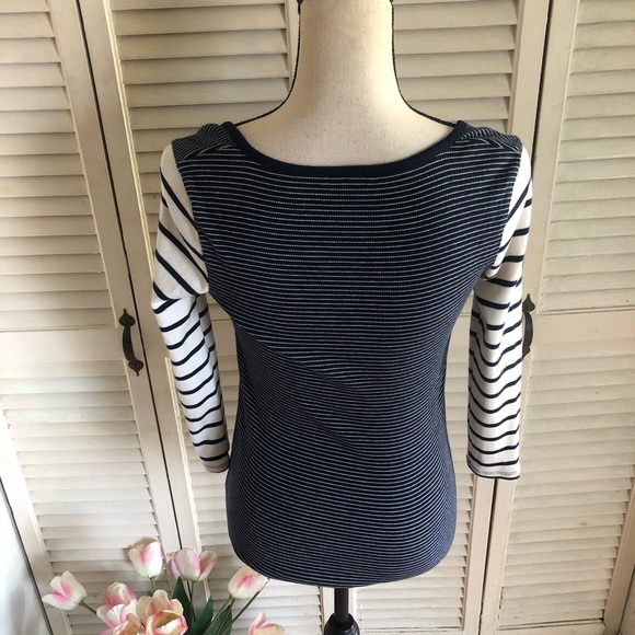 J.Crew Scoopneck Henley Mixed Striped Shirt - Picture 8 of 9